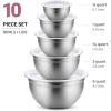 imageStainless Steel Mixing Bowls Set with Lids Home Kitchen Cooking Essentials Household Must Haves for Baking 5 PiecesSilver