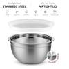 imageStainless Steel Mixing Bowls Set with Lids Home Kitchen Cooking Essentials Household Must Haves for Baking 5 PiecesSilver