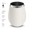 imageUnbreakable Wine Glasses  18 Ounce Set of 4 Wine glasses Premium Grade 188 Stainless Steel Red ampamp White Stemless Wine Glasses set Pure Pearly WhitePure Pearly White