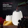 imageUnbreakable Wine Glasses  18 Ounce Set of 4 Wine glasses Premium Grade 188 Stainless Steel Red ampamp White Stemless Wine Glasses set Pure Pearly WhitePure Pearly White