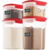 imageAirtight FoodStorage Containers With Lids BPAFree Plastic Kitchen Pantry Storage Containers  DryFoodStorage Containers Set For Flour Cereal Sugar Coffee Rice Nuts Snacks Etc Red