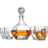 imageFineDine 5Piece European Style Whiskey Decanter ampamp Glass Set  With Magnetic Gift Box  Exquisite Diamond Design Liquor Decanter ampamp 4 Whiskey Glasses  Perfect Set for Scotch Alcohol Bourbon