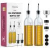 imageFineDine Olive Oil Dispenser Bottle Set  17 fl oz Glass Kitchen Bottle with 4 Pouring Spouts Funnel ampamp Labels  Slim Modern Design for Oil and Vinegar  Reusable Airtight Leakproof CruetClear With Measurements