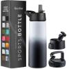 imageFineDine Water Bottle  Stainless Steel Insulated Water Bottle with Straw Lid Flip Lid ampamp WideMouth Cap  Keeps Hot and Cold  25 Oz  739ml  Army GreenDreamy BlackWhite