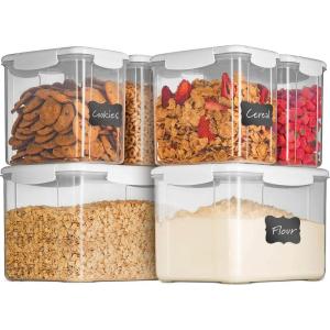 imageFineDine Airtight Food Storage Container Sets for Kitchen Pantry Organization and Storage  12Piece Set with Lids for Flour Sugar Cereal and More White