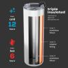 imageFineDine Insulated Skinny StainlessSteel Tumbler  18oz Tumbler with FlipTop Lid  Travel Coffee Mug 100 Leakproof Lids  Slim VacuumTumblers Keep Hot ampamp Cold  Home Office Inky Raven Black