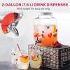 imageFineDine Glass Drink Dispenser for Fridge  1 Gallon Water Laundry Detergent Juice or Beverage Dispenser for Parties with Spigot  Serveware for BBQ Picnic Pool Party and Social Events2 Gallon