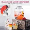 imageFineDine Glass Drink Dispenser for Fridge  1 Gallon Water Laundry Detergent Juice or Beverage Dispenser for Parties with Spigot  Serveware for BBQ Picnic Pool Party and Social Events1 Gallon