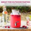 imageFineDine Glass Drink Dispenser for Fridge  1 Gallon Water Laundry Detergent Juice or Beverage Dispenser for Parties with Spigot  Serveware for BBQ Picnic Pool Party and Social Events1 Gallon