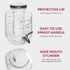 imageFineDine Glass Drink Dispenser for Fridge  1 Gallon Water Laundry Detergent Juice or Beverage Dispenser for Parties with Spigot  Serveware for BBQ Picnic Pool Party and Social Events1 Gallon