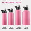 imageFineDine Triple Walled Insulated Water Bottles with Straw  25 Oz Stainless Steel Metal Bottle W 3 Leak Proof Lids  For Travel School Sports GymMen Women ampamp Kids  Rustic Grained SiennaStriking French Rose