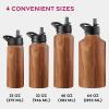 imageFineDine Triple Walled Insulated Water Bottles with Straw  25 Oz Stainless Steel Metal Bottle W 3 Leak Proof Lids  For Travel School Sports GymMen Women ampamp Kids  Rustic Grained SiennaRustic Grained Sienna