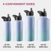 imageFineDine Triple Walled Insulated Water Bottles with Straw  25 Oz Stainless Steel Metal Bottle W 3 Leak Proof Lids  For Travel School Sports GymMen Women ampamp Kids  Rustic Grained SiennaPowder Steel Blue Blend