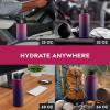 imageFineDine Triple Walled Insulated Water Bottles with Straw  25 Oz Stainless Steel Metal Bottle W 3 Leak Proof Lids  For Travel School Sports GymMen Women ampamp Kids  Rustic Grained SiennaDreamy Purple