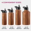 imageFineDine Triple Walled Insulated Water Bottles with Straw  25 Oz Stainless Steel Metal Bottle W 3 Leak Proof Lids  For Travel School Sports GymMen Women ampamp Kids  Rustic Grained SiennaRustic Grained Sienna