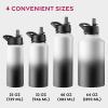 imageFineDine Triple Walled Insulated Water Bottles with Straw  25 Oz Stainless Steel Metal Bottle W 3 Leak Proof Lids  For Travel School Sports GymMen Women ampamp Kids  Rustic Grained SiennaDreamy BlackWhite