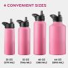 imageFineDine Triple Walled Insulated Water Bottles with Straw  25 Oz Stainless Steel Metal Bottle W 3 Leak Proof Lids  For Travel School Sports GymMen Women ampamp Kids  Rustic Grained SiennaStriking French Rose