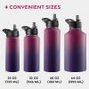 imageFineDine Triple Walled Insulated Water Bottles with Straw  25 Oz Stainless Steel Metal Bottle W 3 Leak Proof Lids  For Travel School Sports GymMen Women ampamp Kids  Rustic Grained SiennaDreamy Purple