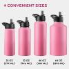 imageFineDine Triple Walled Insulated Water Bottles with Straw  25 Oz Stainless Steel Metal Bottle W 3 Leak Proof Lids  For Travel School Sports GymMen Women ampamp Kids  Rustic Grained SiennaStriking French Rose
