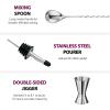 imageFineDine 10Piece Cocktail Shaker Set with Travel Bag  Stainless Steel Shaker Set Bartender Kit  Mixology Bartender Kit  Strainer Muddler Jigger Bar Spoon Bottle Opener Pour Spouts  Bar Set17Piece