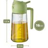 imageFineDine 16oz Olive Oil Sprayer for Cooking 2 in 1 Olive Oil Dispenser Bottle for Kitchen Air Fryer Salad BBQ ampamp Baking  Dual Spray Mist ampamp Stream with Measurement Marks BlackGreen