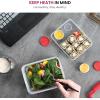 imageDual Compartment Lunch Containers 2 Set BPAFree Airtight Bento Box Sandwich Container amp 2 SaladDressing Container To Go  Microwave and DishwasherSafe Lunch Containers Perfect Size for Lunch Box