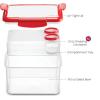imageDual Compartment Lunch Containers 2 Set BPAFree Airtight Bento Box Sandwich Container amp 2 SaladDressing Container To Go  Microwave and DishwasherSafe Lunch Containers Perfect Size for Lunch Box