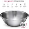 imageFineDine Stainless Steel Mixing Bowls Set of 5 Stainless Steel Mixing Bowl Set  Easy To Clean Nesting Bowls for Space Saving Storage Great for Cooking Baking Prepping