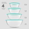 imageFineDine Superior Glass Mixing Bowls with Lids  8Piece Mixing Set with BPAFree lids SpaceSaving Nesting Bowls  Easy Grip amp Stable Design for Meal Prep amp Food Storage For Cooking Baking