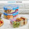 imageGlass Meal Prep Containers 3Compartment  3Pack 32 Oz Freezer to Oven Safe Airtight Food Storage Container Set with Hinged Locking Lids BPA Free Great On the Go Portion Control Lunch Containers
