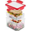 imageDual Compartment Lunch Containers 2 Set BPAFree Airtight Bento Box Sandwich Container amp 2 SaladDressing Container To Go  Microwave and DishwasherSafe Lunch Containers Perfect Size for Lunch Box