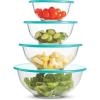 imageFineDine Superior Glass Mixing Bowls with Lids  8Piece Mixing Set with BPAFree lids SpaceSaving Nesting Bowls  Easy Grip amp Stable Design for Meal Prep amp Food Storage For Cooking Baking