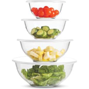 imageFineDine Superior Glass Mixing Bowls with Lids  8Piece Set with BPAFree lids SpaceSaving Nesting Bowls  Easy Grip amp Stable Design for Meal Prep amp Food Storage Glass bowl For Cooking Baking