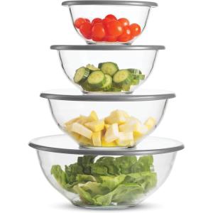 imageSuperior Glass Mixing Bowls with Lids  8Piece Mixing Bowl Set with BPAFree lids SpaceSaving Nesting Bowls  Easy Grip amp Stable Design for Meal Prep amp Food Storage Glass bowl For Cooking Baking