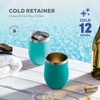 image:imageFineDine Triple Insulated Wine Tumbler With Lid 4 Pack 12oz Stainless Steel Glass Set Keep Drinks Hot amp Cold for Outdoors Beach Picnics Unbreakable Glasses With BPA Lids Cheery TurquoiseCheery Turquoise