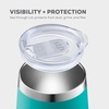 image:imageFineDine Triple Insulated Wine Tumbler With Lid 4 Pack 12oz Stainless Steel Glass Set Keep Drinks Hot amp Cold for Outdoors Beach Picnics Unbreakable Glasses With BPA Lids Cheery TurquoiseCheery Turquoise