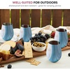 image:imageFineDine Triple Insulated Wine Tumbler With Lid 4 Pack 12oz Stainless Steel Glass Set Keep Drinks Hot amp Cold for Outdoors Beach Picnics Unbreakable Glasses With BPA Lids Cheery TurquoiseExquisite Blue Marble