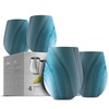 image:imageFineDine Triple Insulated Wine Tumbler With Lid 4 Pack 12oz Stainless Steel Glass Set Keep Drinks Hot amp Cold for Outdoors Beach Picnics Unbreakable Glasses With BPA Lids Cheery TurquoiseExquisite Blue Marble