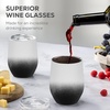 image:imageFineDine Triple Insulated Wine Tumbler With Lid 4 Pack 12oz Stainless Steel Set Tumblers Keep Drinks Hot amp Cold for Outdoors Beach Picnics Unbreakable Glasses With BPA Free Lids WhiteBlackWhiteBlack