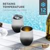 image:imageFineDine Triple Insulated Wine Tumbler With Lid 4 Pack 12oz Stainless Steel Set Tumblers Keep Drinks Hot amp Cold for Outdoors Beach Picnics Unbreakable Glasses With BPA Free Lids WhiteBlackWhiteBlack