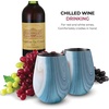 image:imageFineDine Triple Insulated Wine Tumbler With Lid 4 Pack 12oz Stainless Steel Set Tumblers Keep Drinks Hot amp Cold for Outdoors Beach Picnics Unbreakable Glasses With BPA Free Lids WhiteBlackExquisite Blue Marble