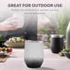 image:imageFineDine Triple Insulated Wine Tumbler With Lid 4 Pack 12oz Stainless Steel Set Tumblers Keep Drinks Hot amp Cold for Outdoors Beach Picnics Unbreakable Glasses With BPA Free Lids WhiteBlackWhiteBlack